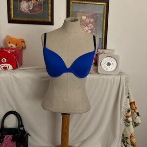 Blue push up bra